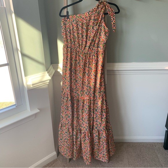 Pretty Garden One Shoulder Sleeveless Flowy Bohemian Maxi Dress Size Med - 1637 - Picture 1 of 13